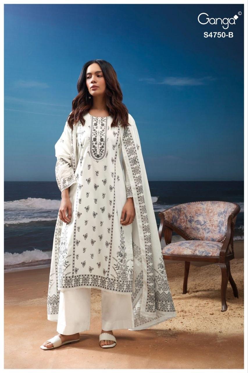 Eaelith 4750 Ganga Cotton Plazzo Style Suits Exporter India