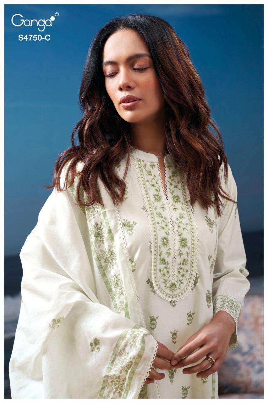 Eaelith 4750 Ganga Cotton Plazzo Style Suits Exporter India