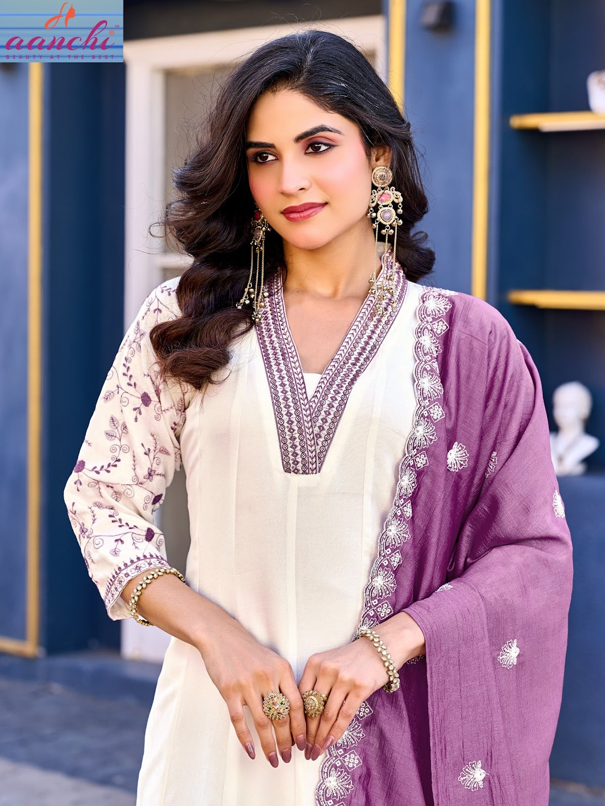 Eagle Aanchi Vichitra Silk Readymade Anarkali Suits Wholesaler India