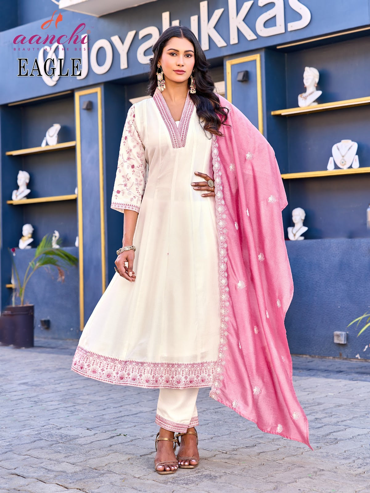 Eagle Aanchi Vichitra Silk Readymade Anarkali Suits Wholesaler India