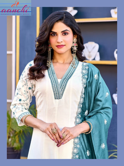 Eagle Aanchi Vichitra Silk Readymade Anarkali Suits Wholesaler India