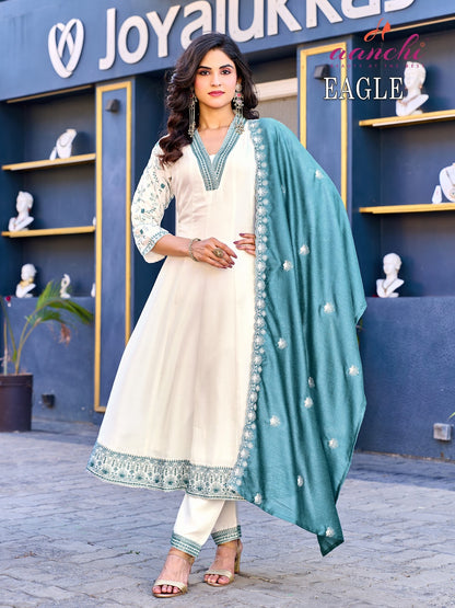 Eagle Aanchi Vichitra Silk Readymade Anarkali Suits Wholesaler India