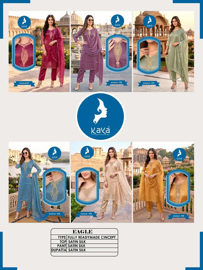Eagle Kaya Satin Readymade Pant Style Suits Wholesale Price