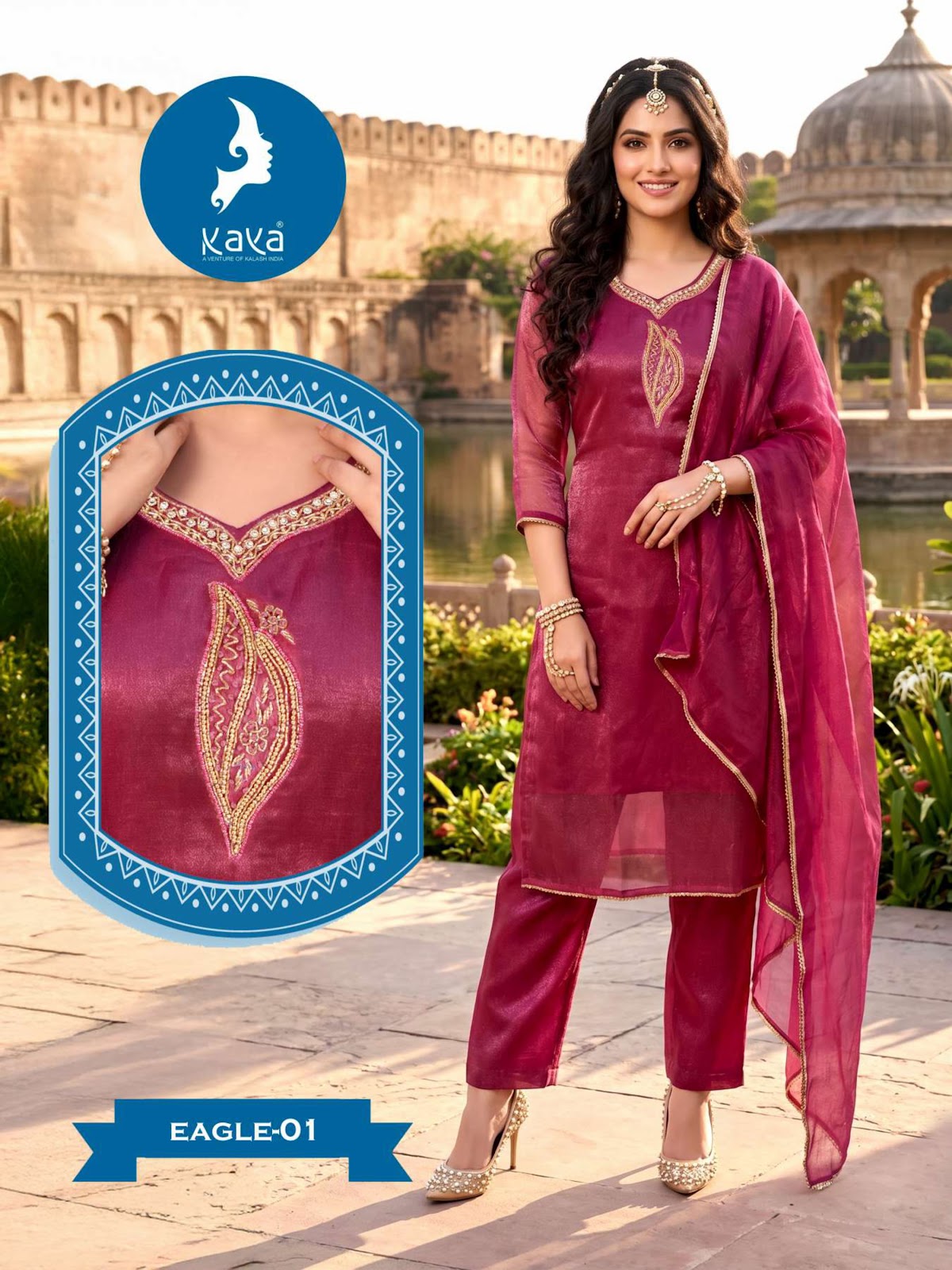 Eagle Kaya Satin Readymade Pant Style Suits Wholesale Price