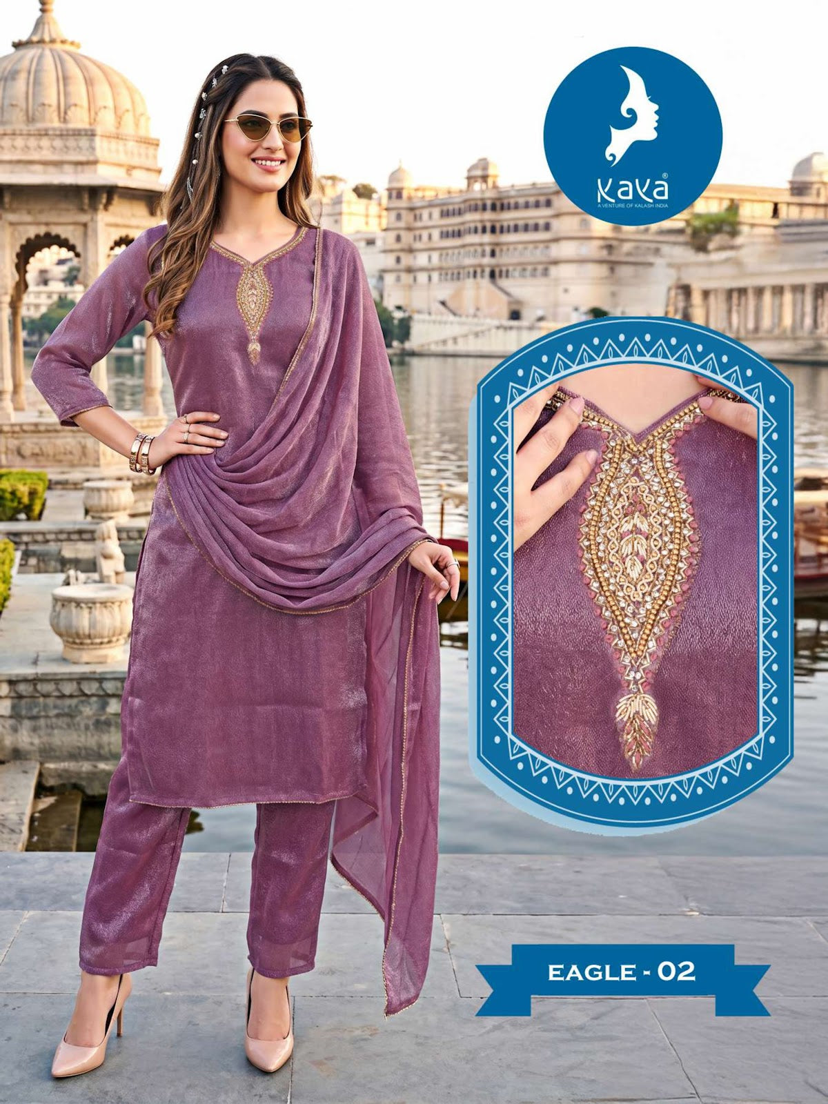 Eagle Kaya Satin Readymade Pant Style Suits Wholesale Price