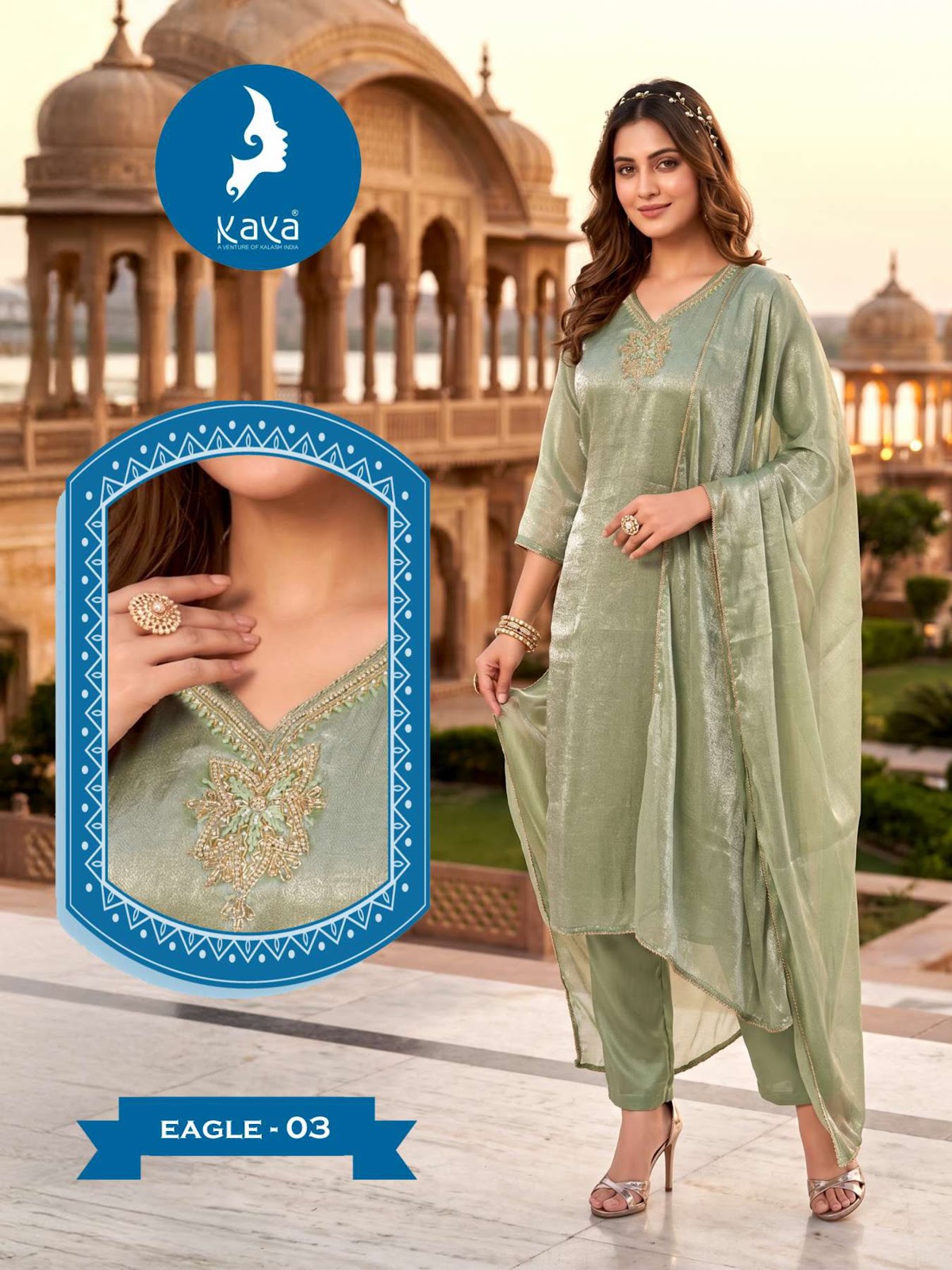 Eagle Kaya Satin Readymade Pant Style Suits Wholesale Price