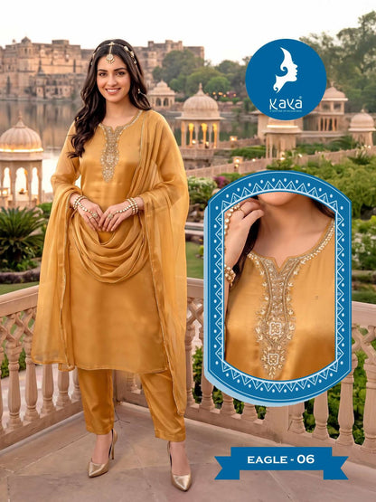 Eagle Kaya Satin Readymade Pant Style Suits Wholesale Price