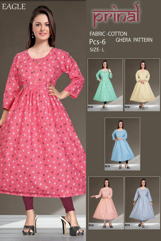 Eagle Prinal Cotton Anarkali Kurtis Wholesaler India