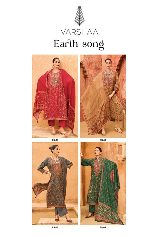 Earth Song Varshaa Viscose Muslin Pakistani Salwar Suits Exporter