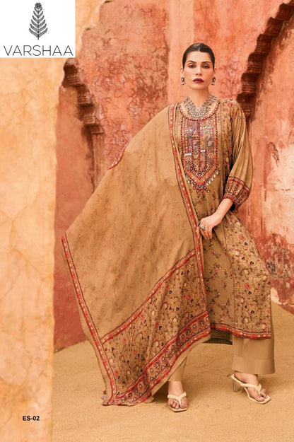 Earth Song Varshaa Viscose Muslin Pakistani Salwar Suits Exporter