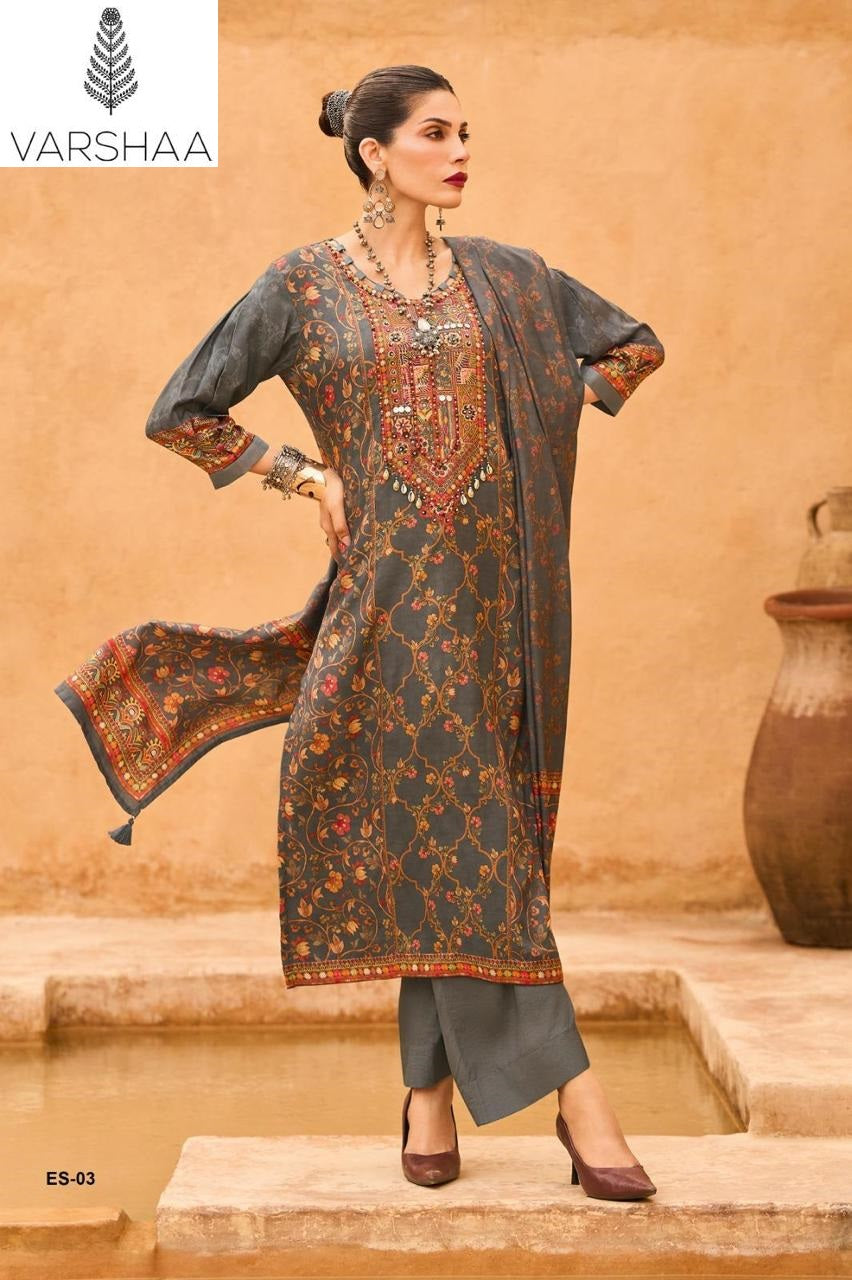Earth Song Varshaa Viscose Muslin Pakistani Salwar Suits Exporter