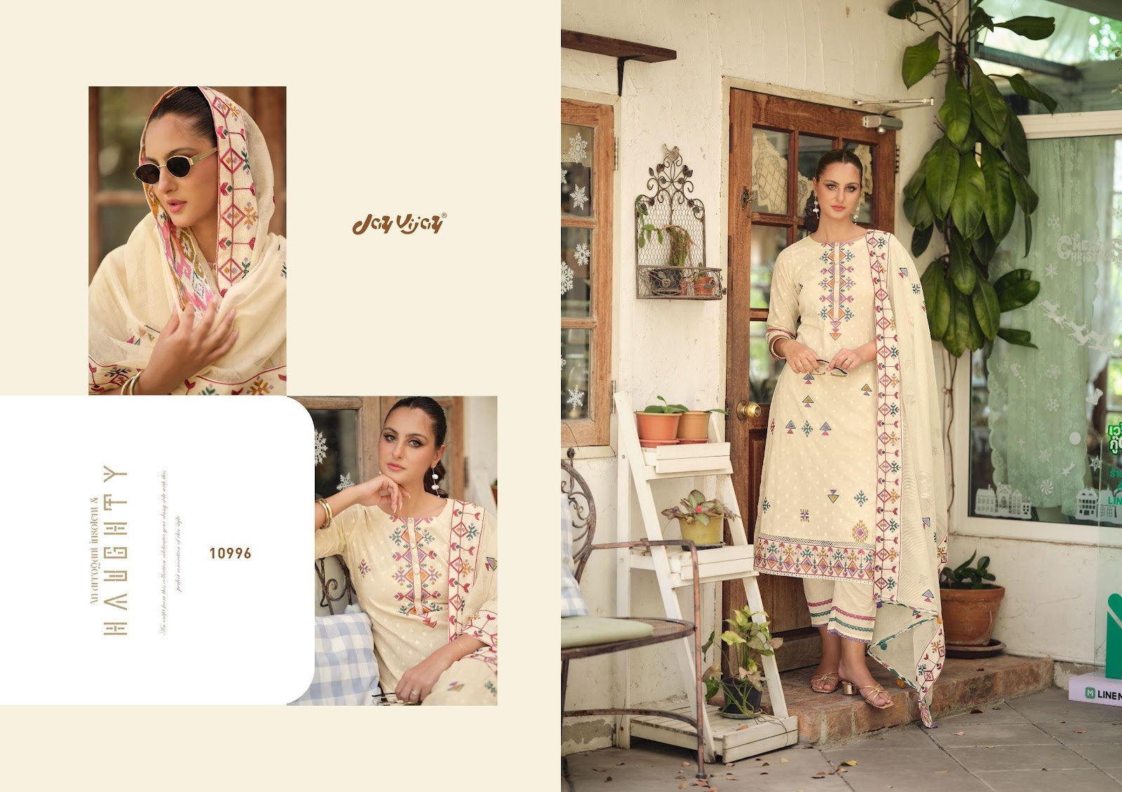 Earthwoven Jay Vijay Cotton Jacquard Pant Style Suits Exporter India