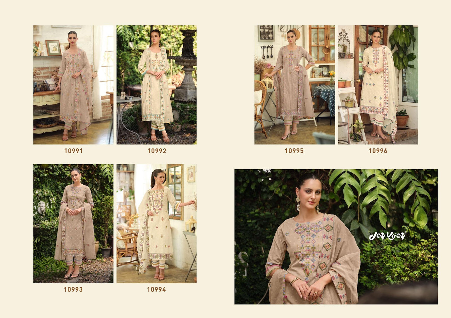 Earthwoven Jay Vijay Cotton Jacquard Pant Style Suits Exporter India
