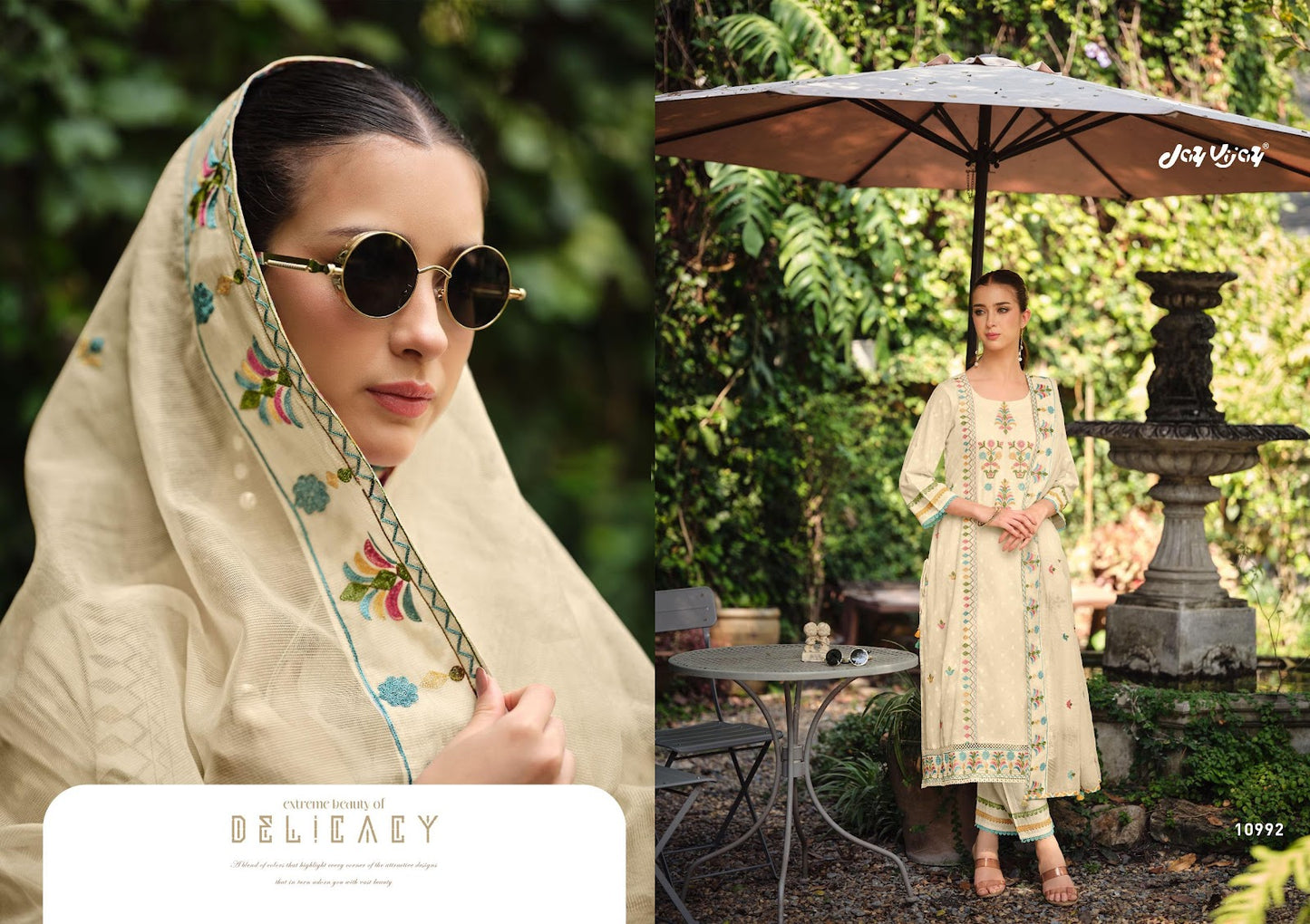 Earthwoven Jay Vijay Cotton Jacquard Pant Style Suits Exporter India