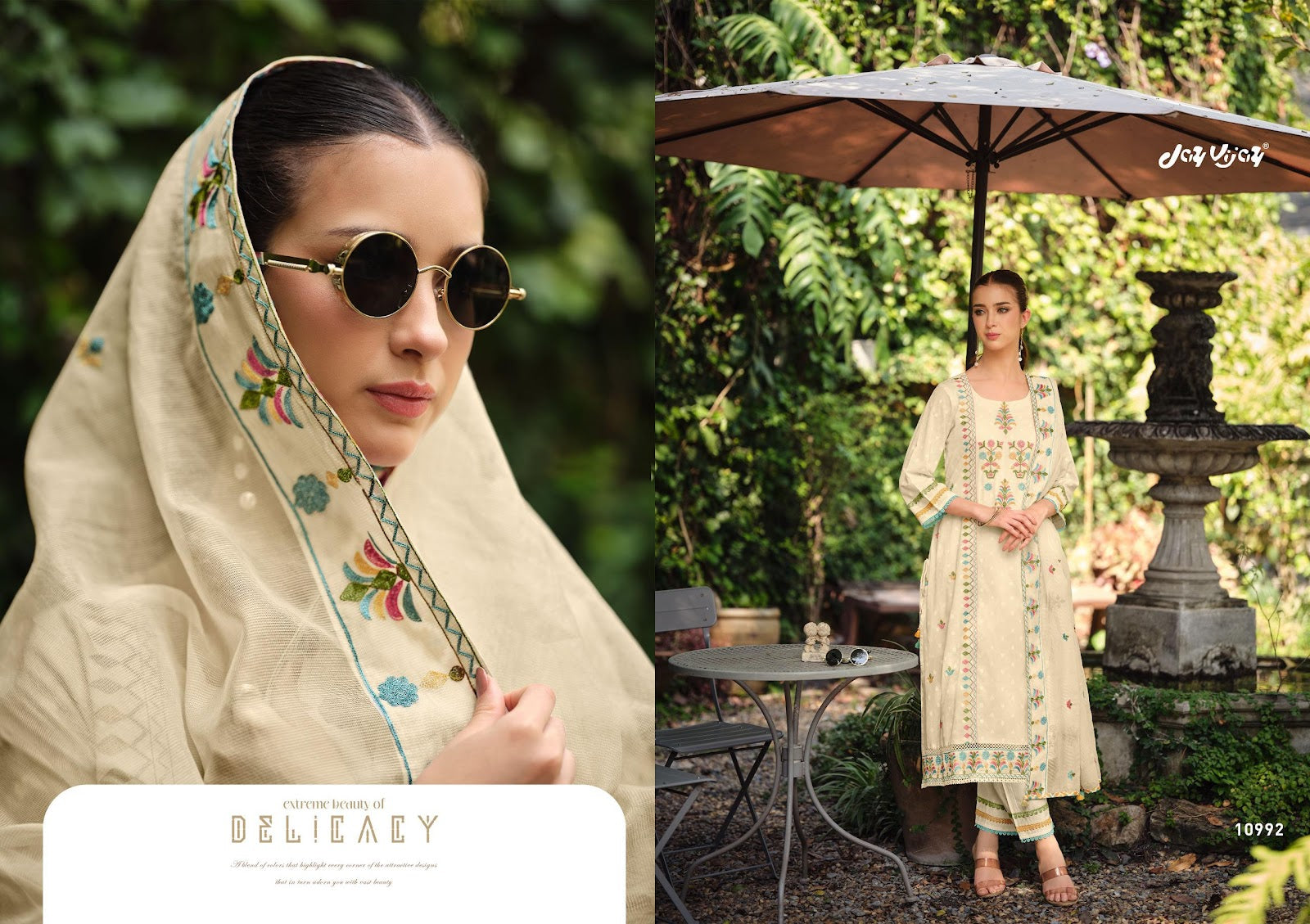 Earthwoven Jay Vijay Cotton Jacquard Pant Style Suits Exporter India