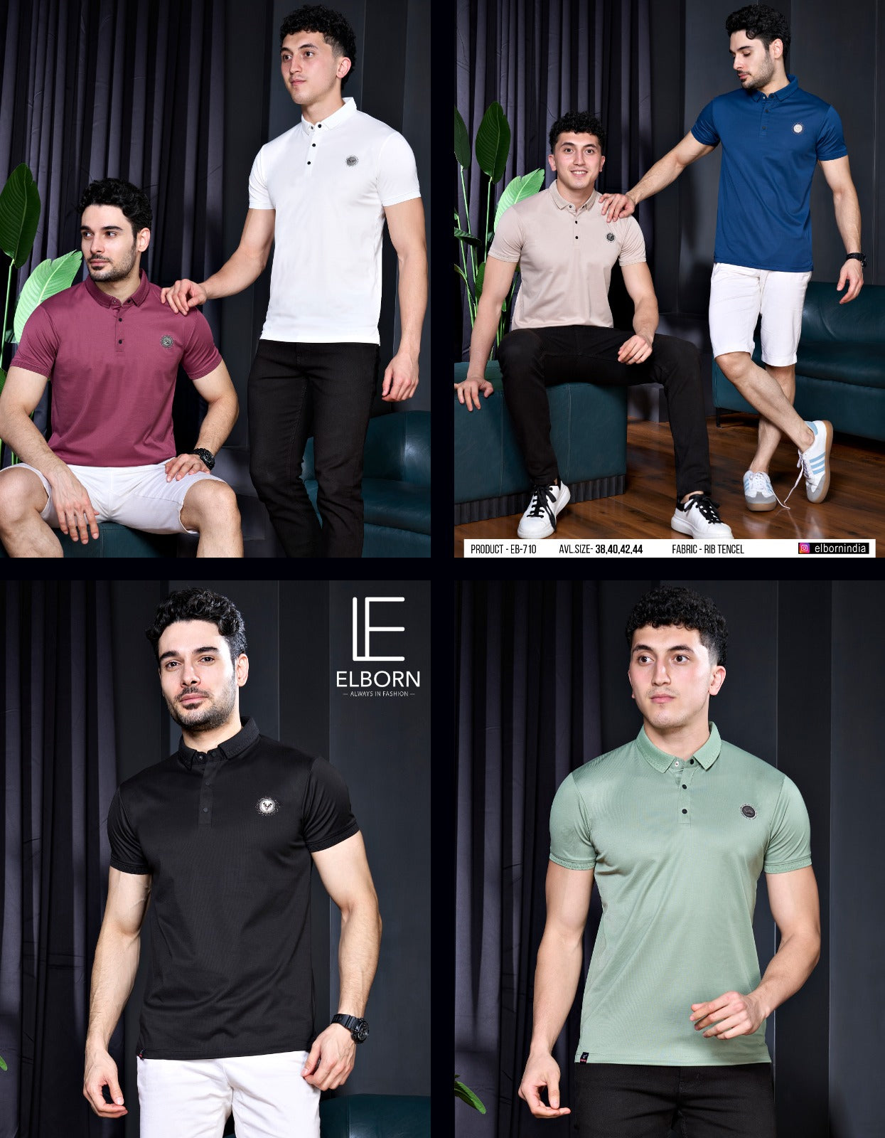 Eb-Fv-710 Elborn Tencil Lycra Mens Tshirts Wholesaler Ahmedabad