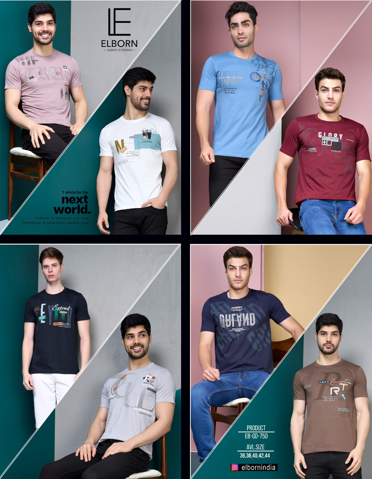 Eb-Gd-750 Elborn Biowash Mens Tshirts Supplier Gujarat