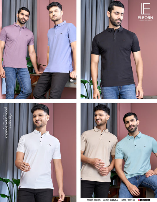 Eb-Gi-775 Elborn Tencil Lycra Mens Tshirts Wholesale