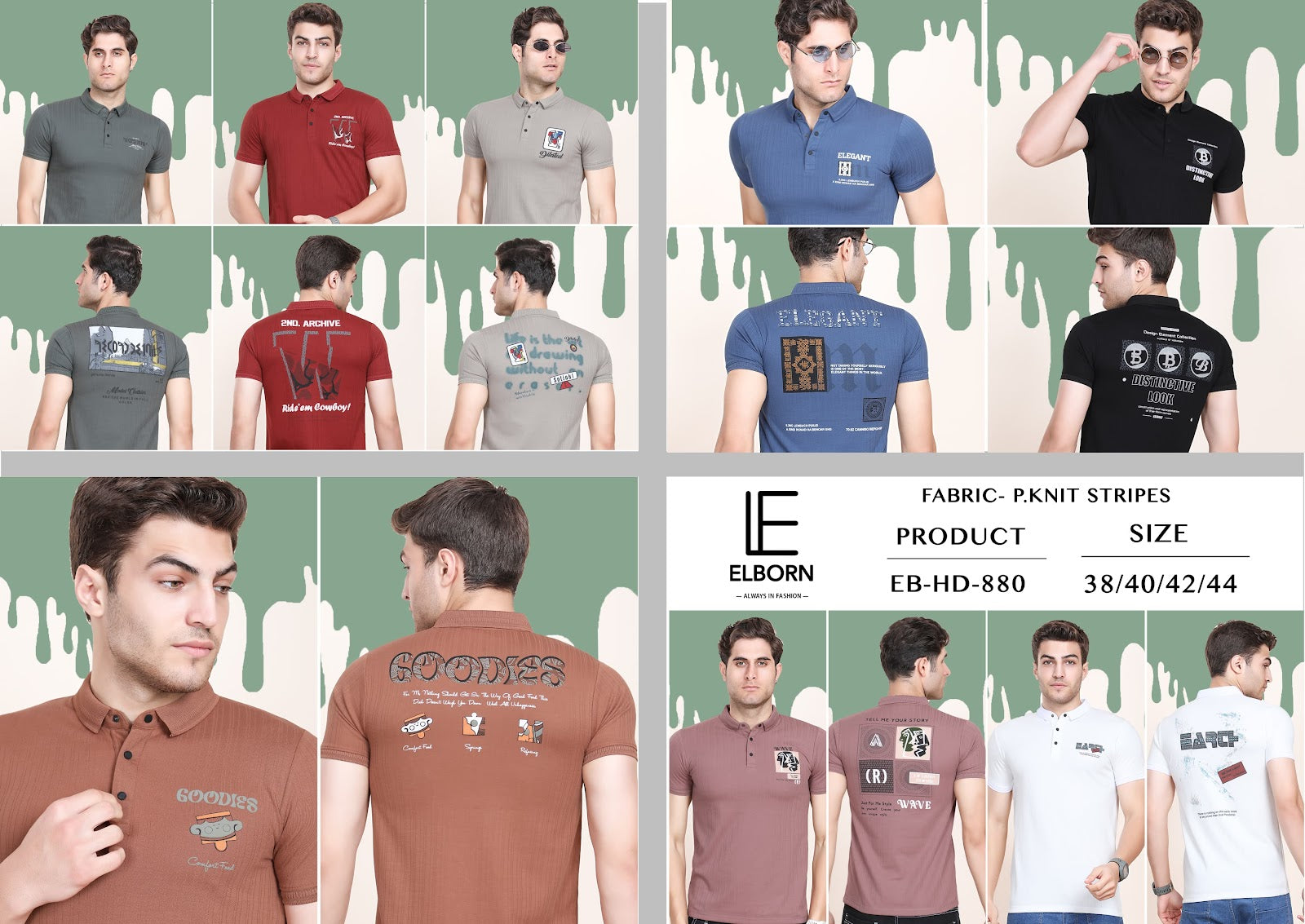 Eb-Hd-880 Elborn Knit Mens Tshirts Wholesale – Kavya Style Plus