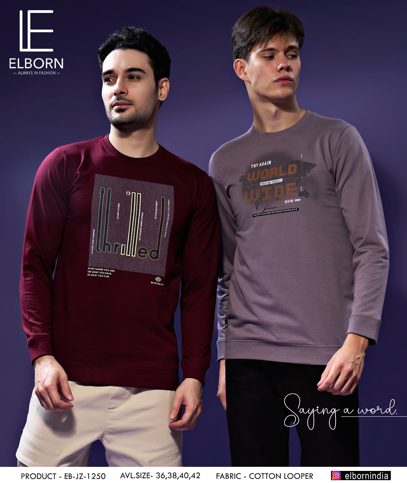 Eb-Jz-1250 Elborn Cotton Mens Tshirts Manufacturer India