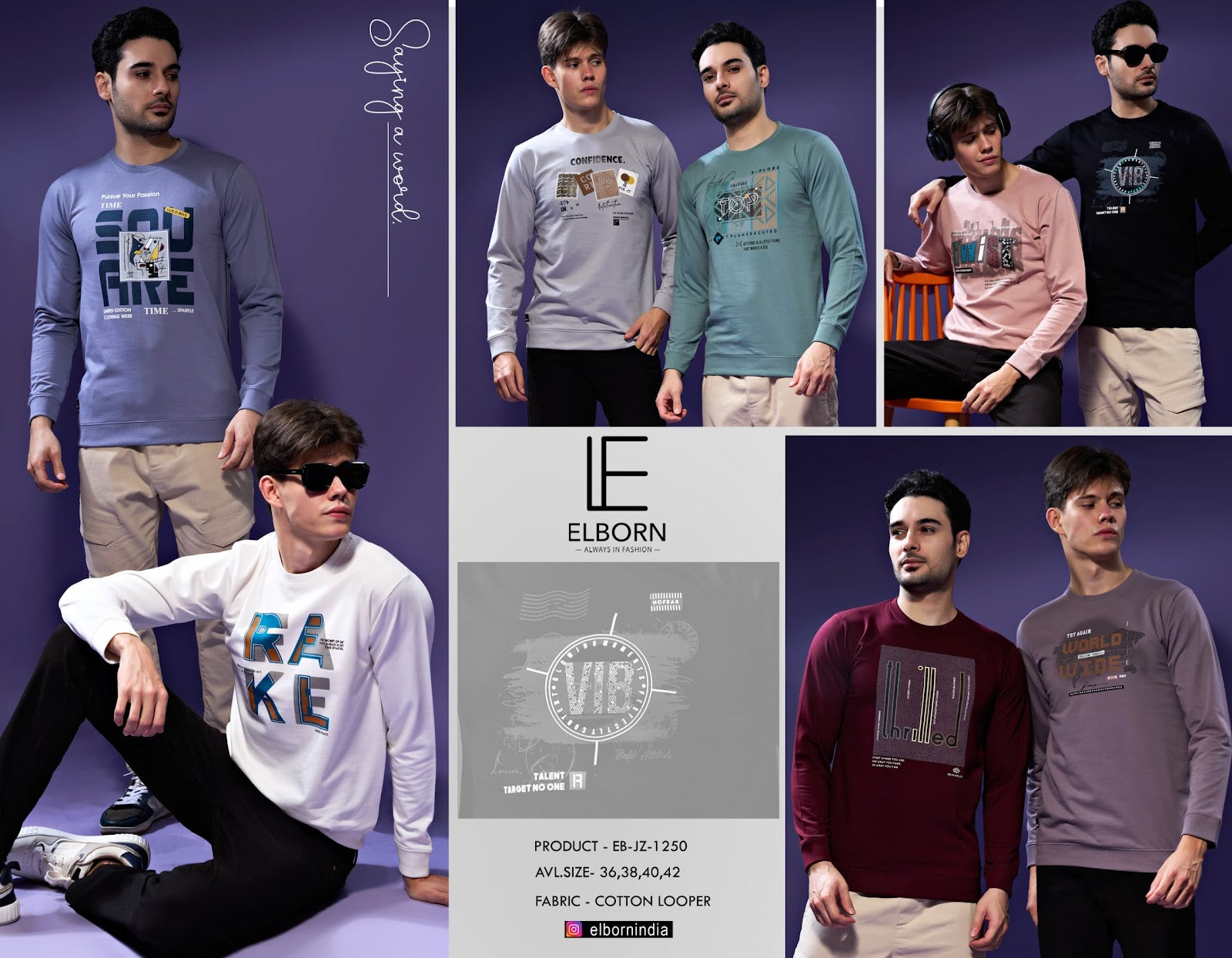 Eb-Jz-1250 Elborn Cotton Mens Tshirts Manufacturer India
