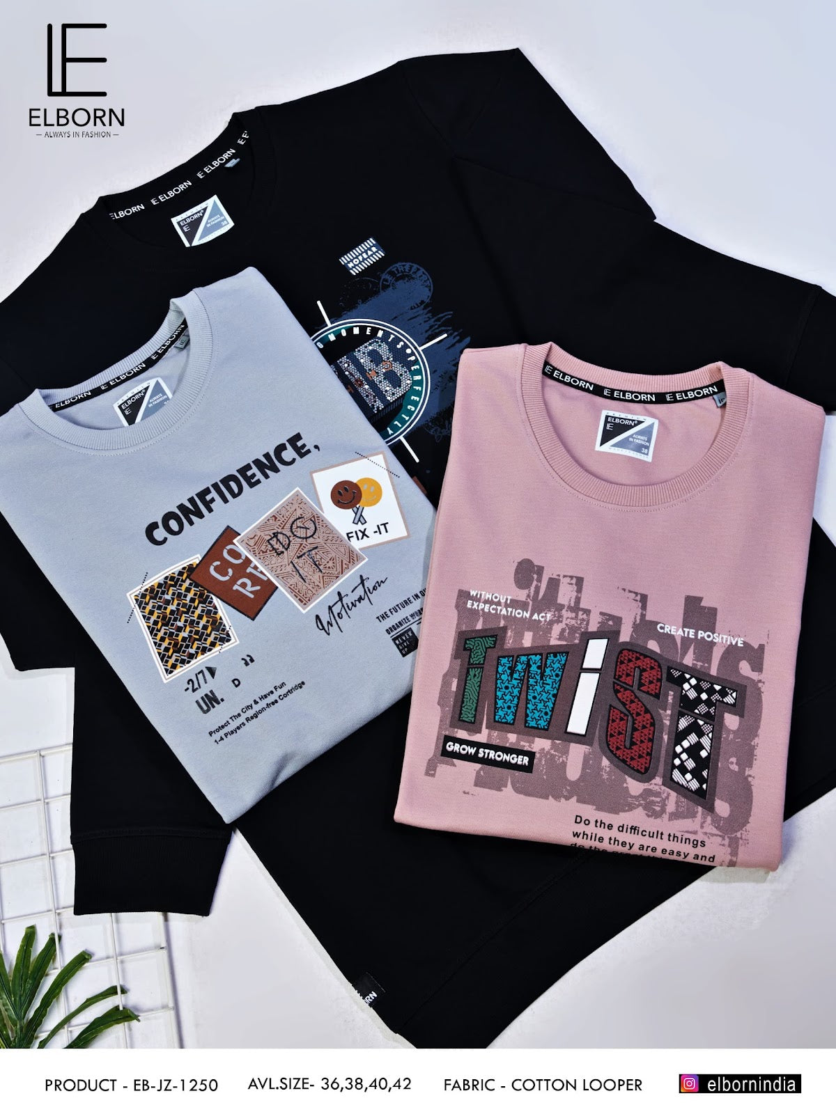 Eb-Jz-1250 Elborn Cotton Mens Tshirts Manufacturer India