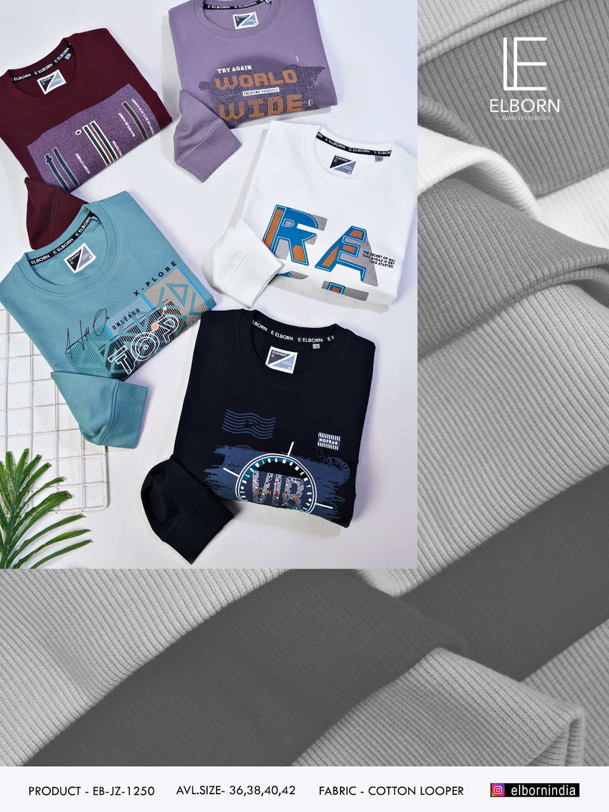 Eb-Jz-1250 Elborn Cotton Mens Tshirts Manufacturer India