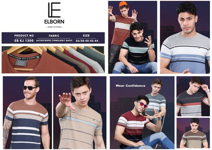 Eb-Kj-1300 Elborn Auto Stripes Mens Tshirts Wholesaler