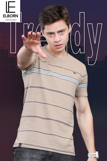 Eb-Kj-1300 Elborn Auto Stripes Mens Tshirts Wholesaler