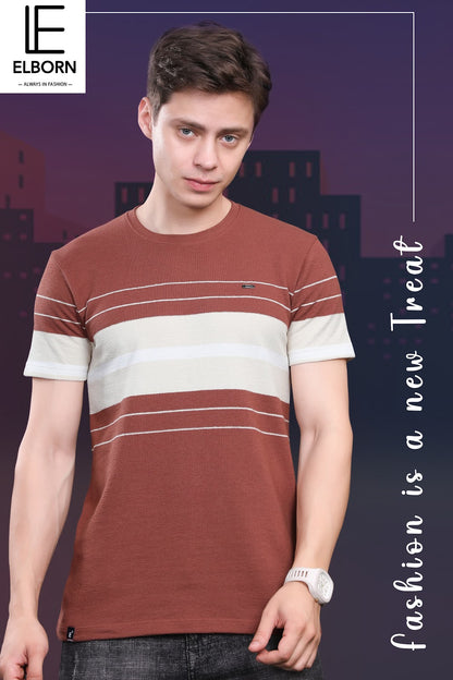 Eb-Kj-1300 Elborn Auto Stripes Mens Tshirts Wholesaler