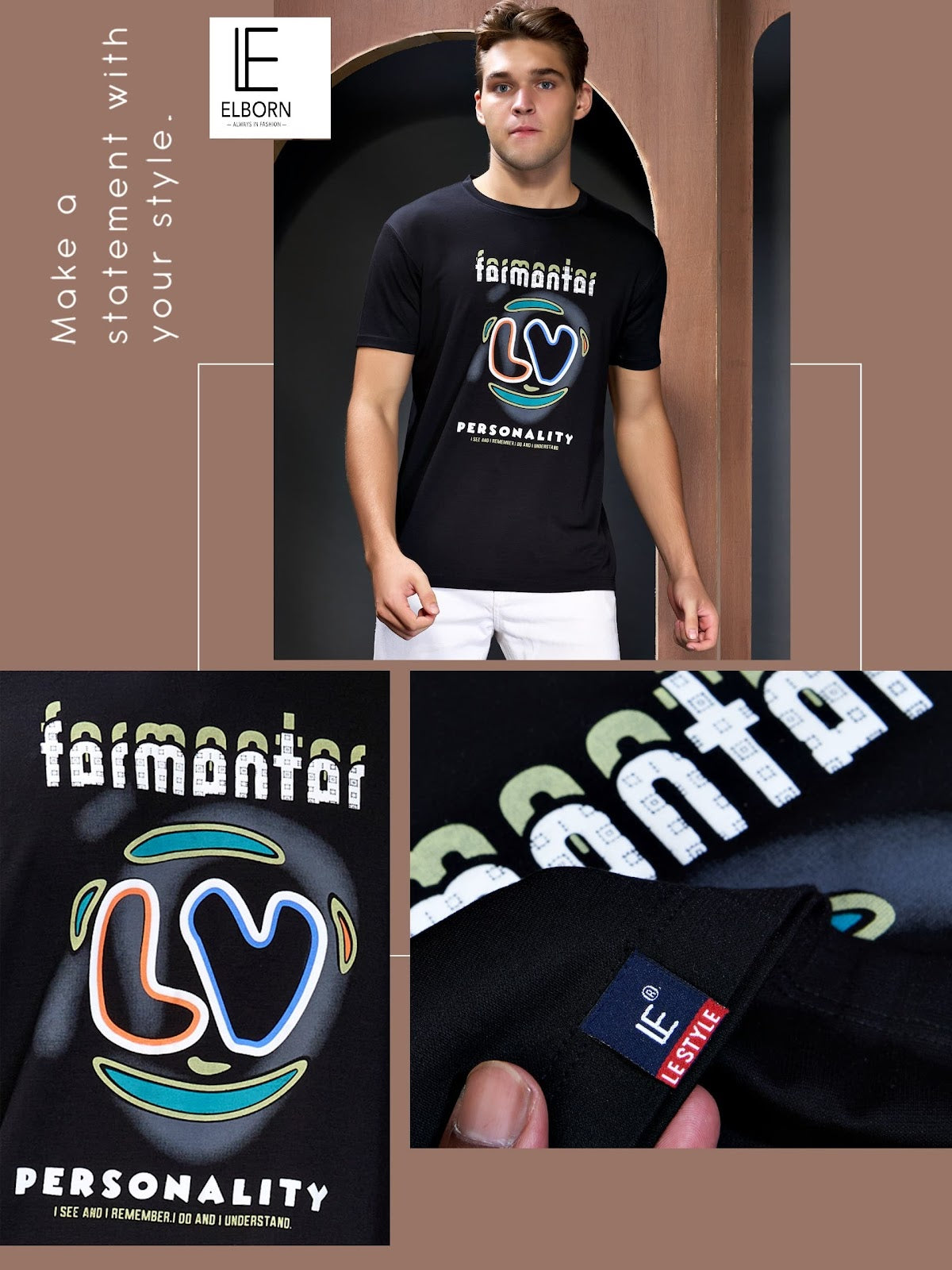 Eb-Kt-1350 Elborn Lycra Mens Tshirts Wholesaler Ahmedabad