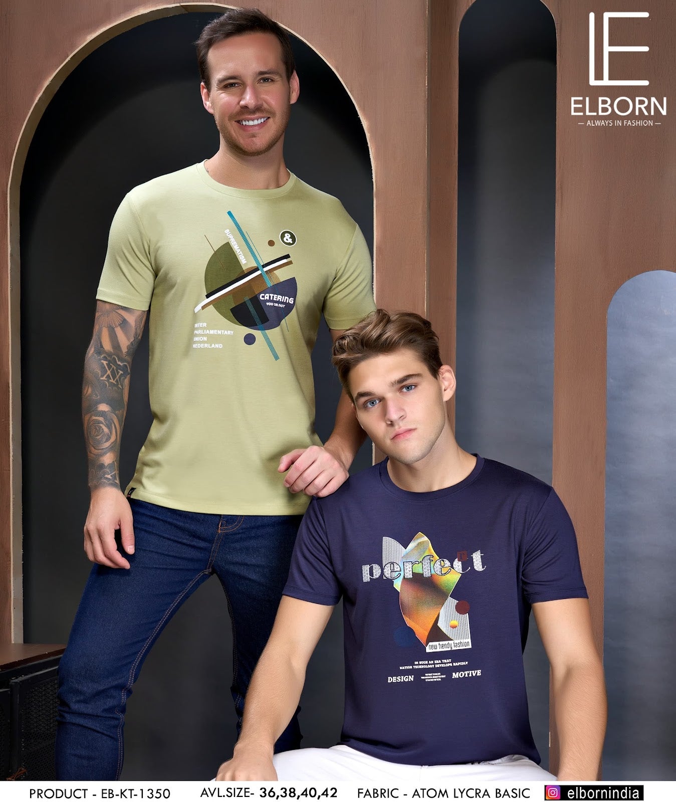 Eb-Kt-1350 Elborn Lycra Mens Tshirts Wholesaler Ahmedabad