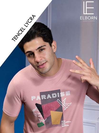 Eb-Ku-1355 Elborn Tencil Lycra Mens Tshirts Supplier India