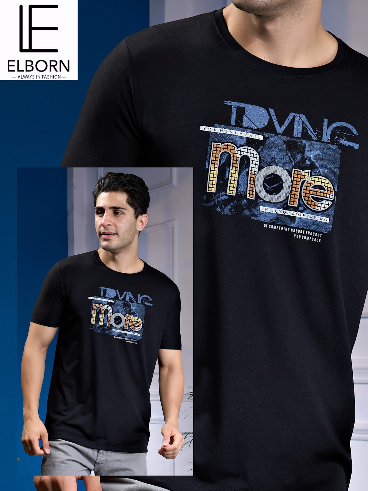 Eb-Ku-1355 Elborn Tencil Lycra Mens Tshirts Supplier India