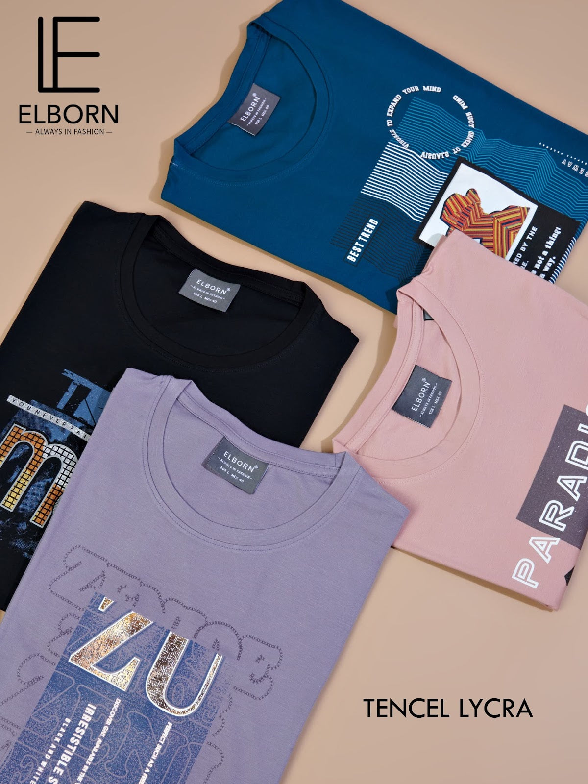 Eb-Ku-1355 Elborn Tencil Lycra Mens Tshirts Supplier India
