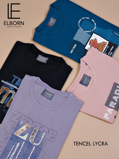 Eb-Ku-1355 Elborn Tencil Lycra Mens Tshirts Supplier India