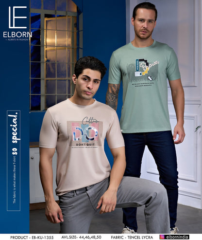 Eb-Ku-1355 Elborn Tencil Lycra Mens Tshirts Supplier India