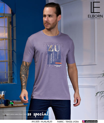 Eb-Ku-1355 Elborn Tencil Lycra Mens Tshirts Supplier India