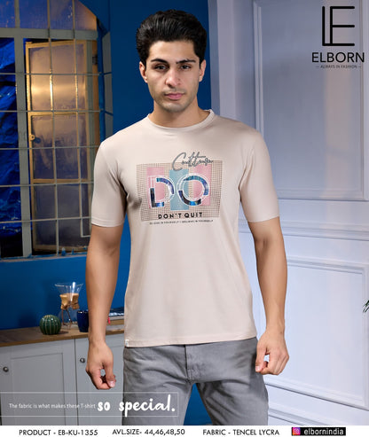 Eb-Ku-1355 Elborn Tencil Lycra Mens Tshirts Supplier India