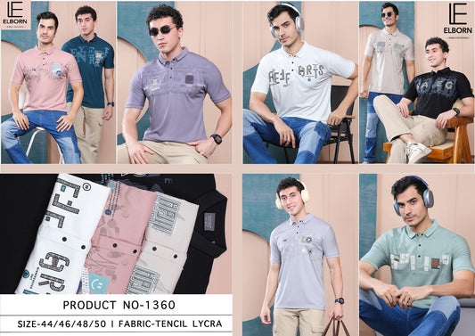 Eb-Kv-1360 Elborn Tencil Lycra Mens Tshirts Wholesale Price