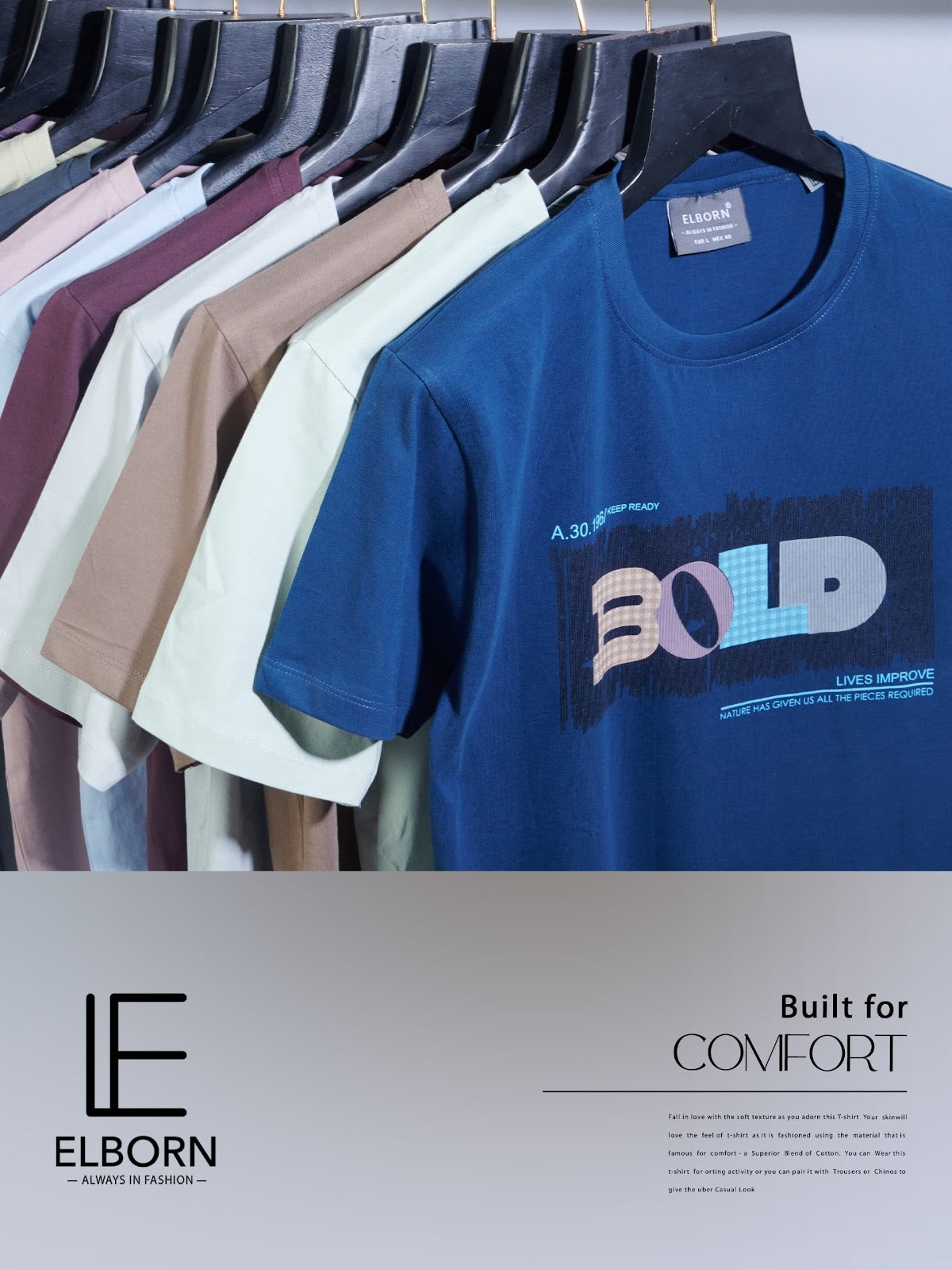 Eb-Kx-1370 Elborn Biowash Mens Tshirts Wholesale Rate