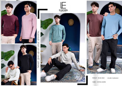Eb-Ng-2845 Elborn Cotton Looper Mens Tshirts Manufacturer Gujarat