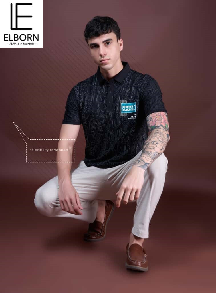 Eb-Ol-1830 Elborn Tencil Lycra Mens Tshirts Exporter India