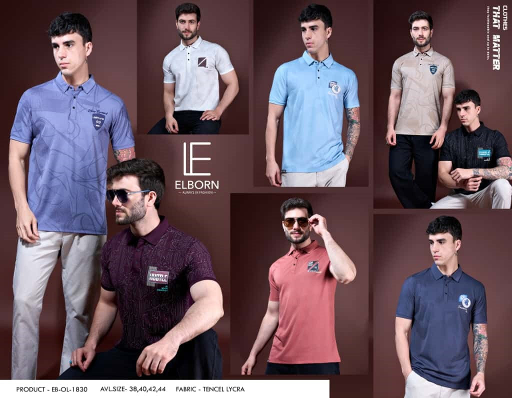 Eb-Ol-1830 Elborn Tencil Lycra Mens Tshirts Exporter India
