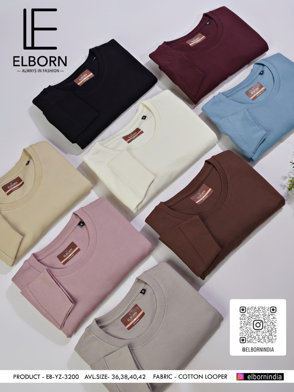 Eb-Yz-3200 Rib Elborn Cotton Looper Mens Tshirts Supplier Gujarat