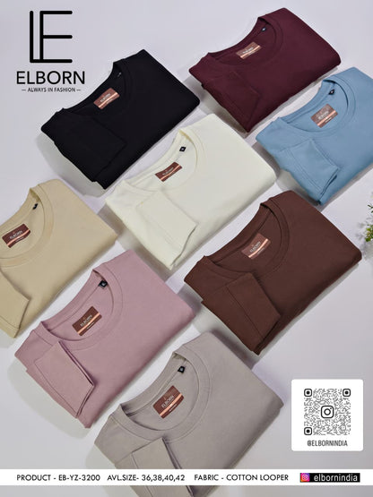 Eb-Yz-3200 Rib Elborn Cotton Looper Mens Tshirts Supplier Gujarat