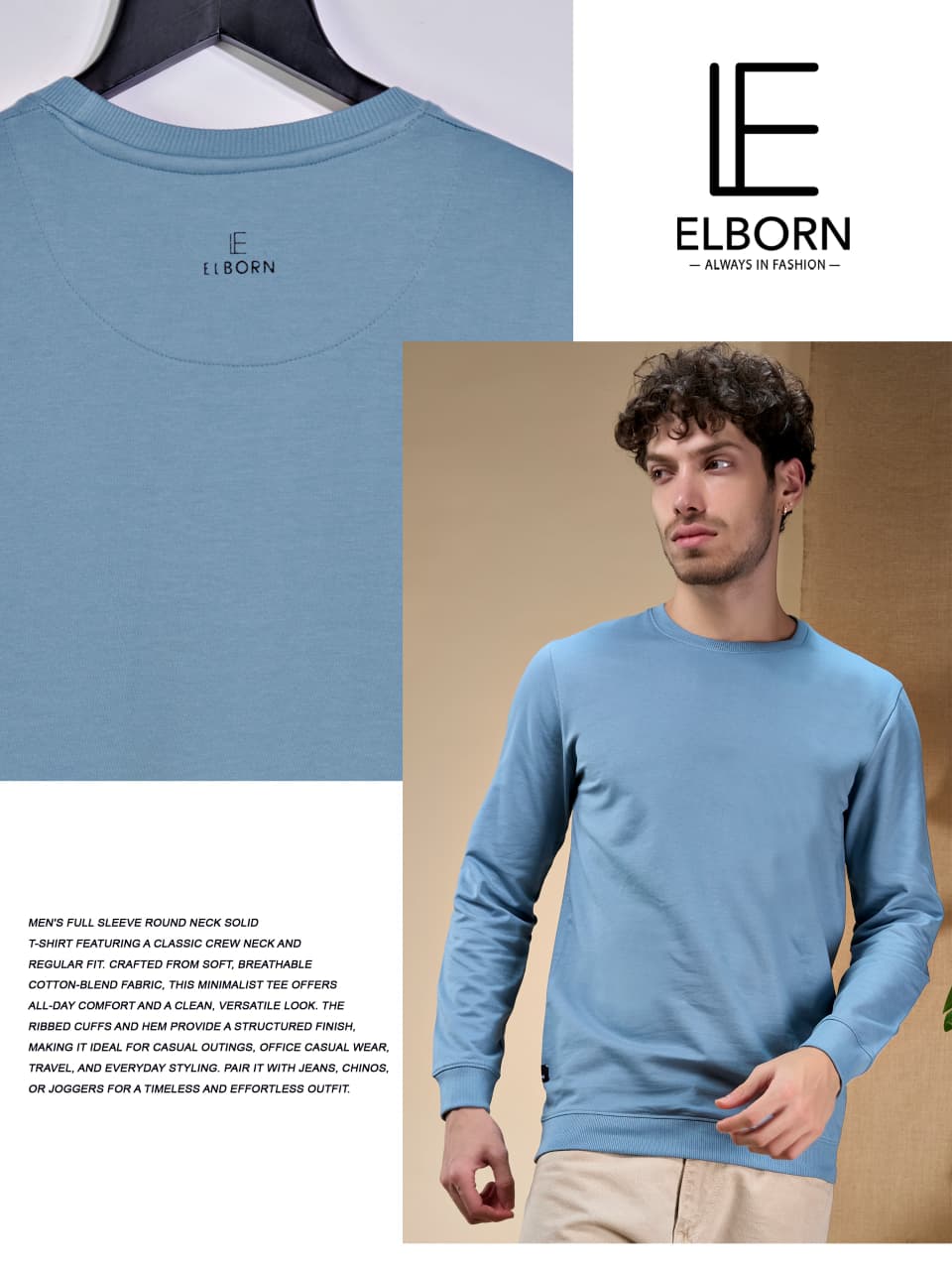 Eb-Yz-3200 Rib Elborn Cotton Looper Mens Tshirts Supplier Gujarat