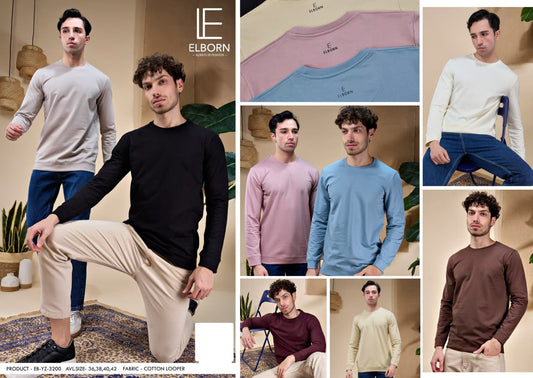Eb-Yz-3200 Rib Elborn Cotton Looper Mens Tshirts Supplier Gujarat