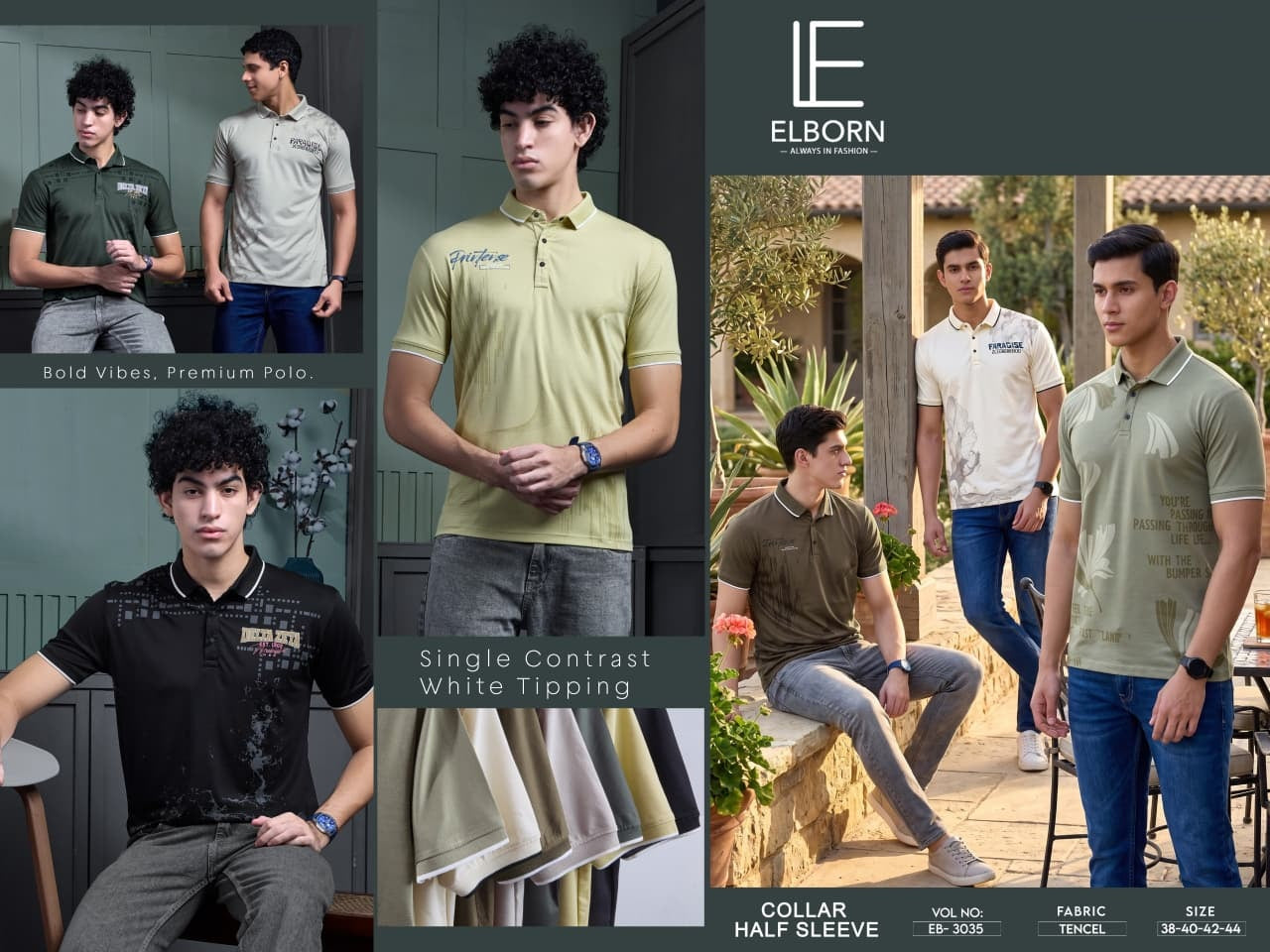 Eb 3035 Elborn Tencil Lycra Mens Tshirts Exporter Ahmedabad
