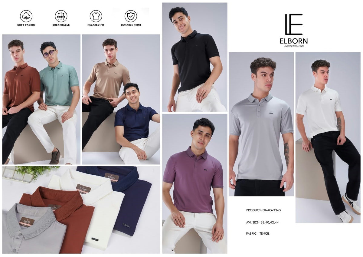 Eb Ag 3365 Elborn Tencil Lycra Mens Tshirts Exporter Gujarat